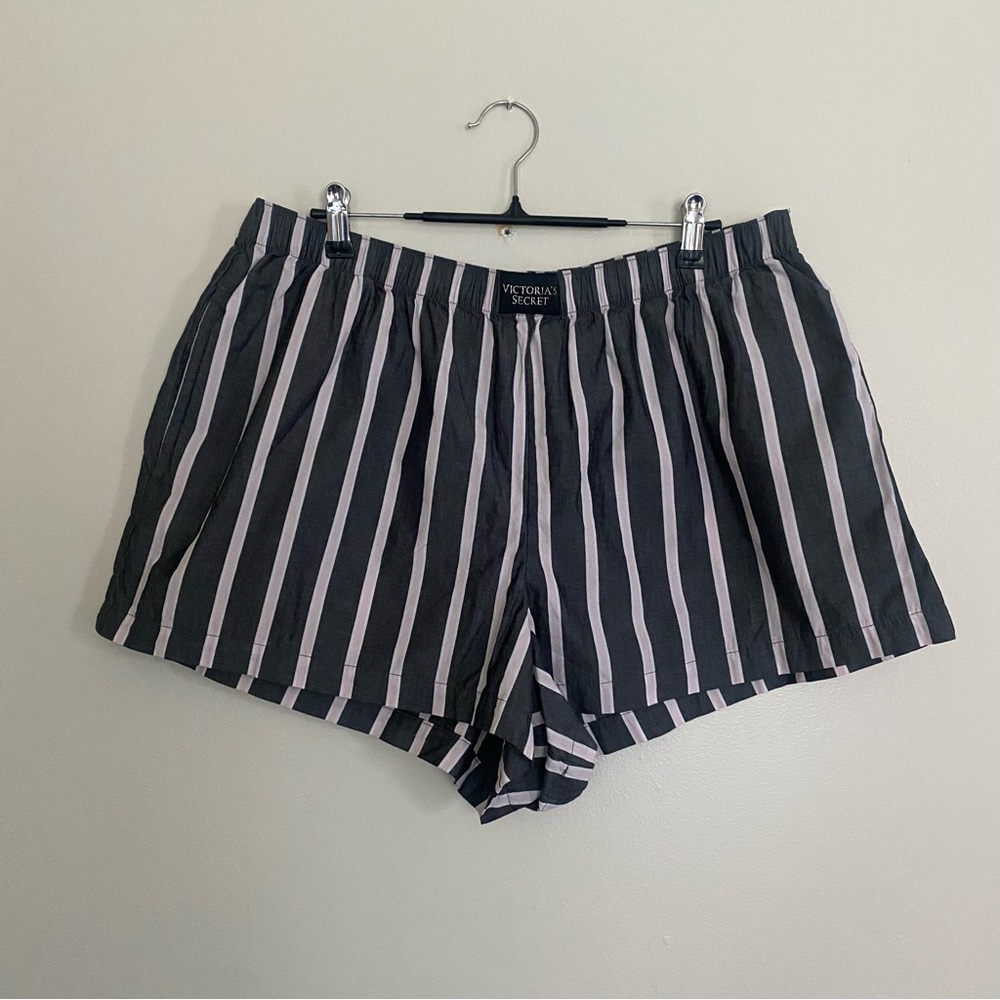 Victoria's Secret Grey and Pink Striped Shorts